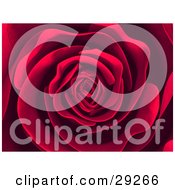Clipart Illustration Of A Background Of A Beautiful Blooming Red Rose With Soft Perfect Petals by Tonis Pan