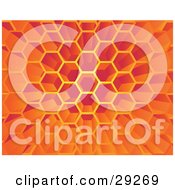 Clipart Illustration Of A Background Of White And Orange Bee Hives