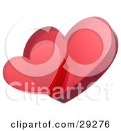 Clipart Illustration Of A Small Red Transparent Heart Over A Big Thick Heart