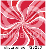 Poster, Art Print Of Retro Background Of Red Pink And White Swirls