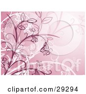 Clipart Illustration Of A Pink Floral Background Of Bell Flowers Hanging From Plants