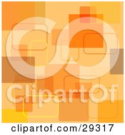 Poster, Art Print Of Retro Orange And Yellow Square Background