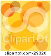 Poster, Art Print Of Background Of Transparent Yellow Brown And Orange Circles Or Bubbles