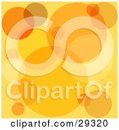 Clipart Illustration Of A Background Of Transparent Yellow Brown And Orange Circles Or Bubbles