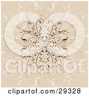 Intricate Dark Light And Faded Brown Flourish Background