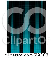Poster, Art Print Of Background Of Gradient Blue And Black Columns Of Squares