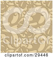Clipart Illustration Of A Brown Floral Background Pattern