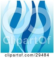 Clipart Illustration Of A Background Of Light And Dark Waves Of Blue