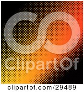 Clipart Illustration Of A Gradient Orange To Yellow Wave With Black Dots