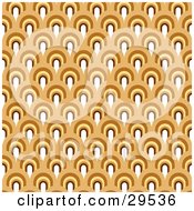 Clipart Illustration Of A Retro Patterned Background Of White Yellow And Brown Arches