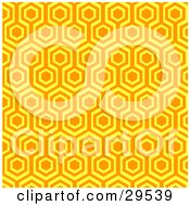 Clipart Illustration Of A Retro Orange And Yellow Repeat Pattern Wallpaper Background
