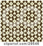 Clipart Illustration Of A Retro Beige And Brown Patterned Wallpaper Design by KJ Pargeter