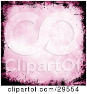 Clipart Illustration Of A Pink Background Bordered By Magenta And Black Grunge