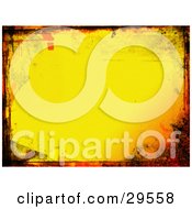 Clipart Illustration Of An Orange And Black Border Over A Yellow Background