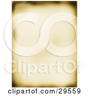 Clipart Illustration Of A Blurred Old Piece Of Parchment Paper With Burnt Edges by KJ Pargeter