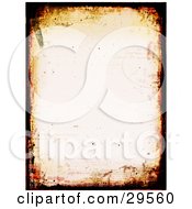 Poster, Art Print Of Stationery Background With Borders Of Orange Red And Black Grunge