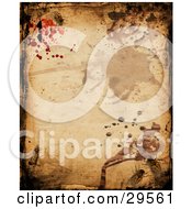 Poster, Art Print Of Grunge Background Of Splatters And Insects Crawling On A Wall