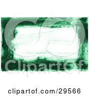 Poster, Art Print Of Border Of Green Paint Strokes Over A White Background