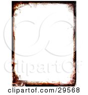 Poster, Art Print Of Frame Of Orange And Back Grunge Marks Over White