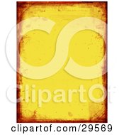 Clipart Illustration Of A Red Grunge Border Around A Yellow Stationery Background