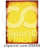 Poster, Art Print Of Red Grunge Border Around A Yellow Stationery Background