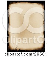 Poster, Art Print Of Old Piece Of Parchment Paper With Black Burnt Edges