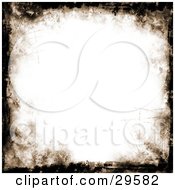 White Background Bordered By Black And Brown Grunge