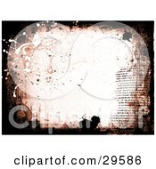 Poster, Art Print Of Brown Grunge Background Of Text Splatters And Grunge