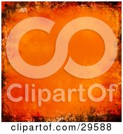 Clipart Illustration Of An Orange Background Bordered By Brown And Red