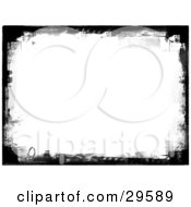 Clipart Illustration Of A White Background Bordered By Black Grunge Marks