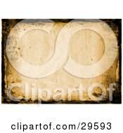 Poster, Art Print Of Black Grunge Marks Around A Parchment Paper Background