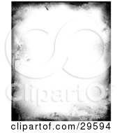 Poster, Art Print Of Black Grunge Marks Bordering A White Background