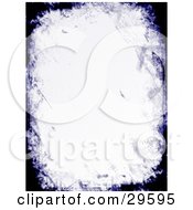 Poster, Art Print Of Black And Purple Grunge Border Over An Off White Background