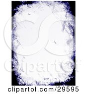 Clipart Illustration Of A Black And Purple Grunge Border Over An Off White Background