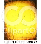 Poster, Art Print Of Brown And Black Border Of Grunge Around Yellow