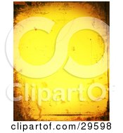 Clipart Illustration Of A Brown And Black Border Of Grunge Around Yellow