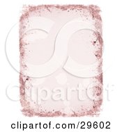 Clipart Illustration Of A Pale Pink Background With Water Stains Bordered By Darker Grunge And White