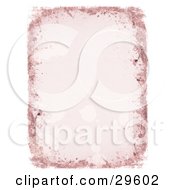 Poster, Art Print Of Pale Pink Background With Water Stains Bordered By Darker Grunge And White