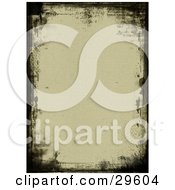 Clipart Illustration Of A Textured Brown Background With Black Grunge Borders