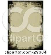 Poster, Art Print Of Textured Brown Background With Black Grunge Borders