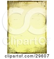 Poster, Art Print Of Pale Yellow Background With Green And Brown Grunge Marks