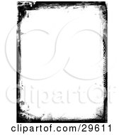 Poster, Art Print Of Border Of Black Grunge Marks Over White