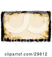 Clipart Illustration Of A Horizontal Background Of Black And Orange Grunge With A White Border