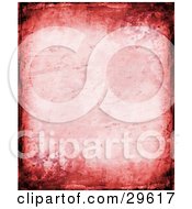 Clipart Illustration Of A Textured Pink Smeared Grunge Background Bordered By Black Marks