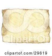 Clipart Illustration Of A Blank Piece Of Wrinkled Parchment Paper On A White Background by KJ Pargeter