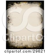 Poster, Art Print Of Border Of Black Grunge Marks On An Off White Background