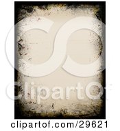 Clipart Illustration Of A Border Of Black Grunge Marks On An Off White Background