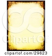 Clipart Illustration Of A Pale Background With Black And Yellow Grunge Borders