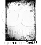 Clipart Illustration Of An Off White Stationery Background Bordered With Gray And Black Grunge Marks