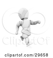 Poster, Art Print Of Athletic White Character Running Or Jogging On A White Background
